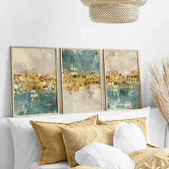 SET DE 3 CUADROS GOLDEN BRUSHSTROKES