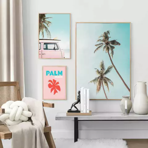 SET DE 3 CUADROS PALM TREES