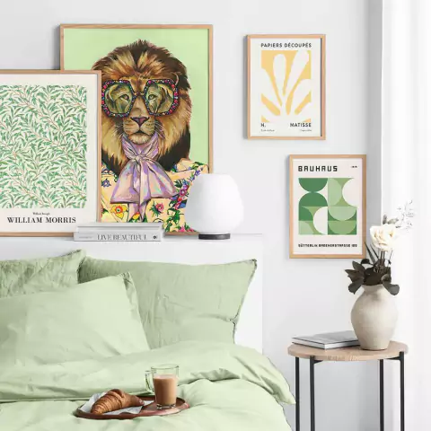 SET DE 4 CUADROS GUCCI LION