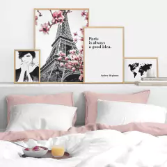 SET DE 4 CUADROS PARIS FLORIDO