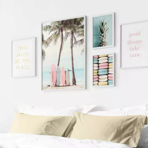 SET DE 5 CUADROS PASTELES