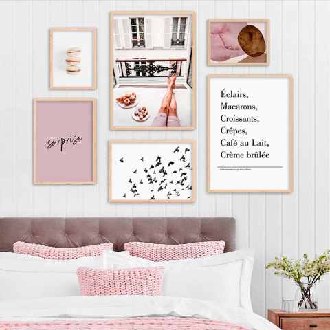 SET DE 6 CUADROS MACARONS