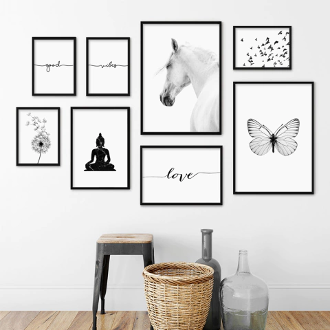 SET DE 8 CUADROS GOOD VIBES