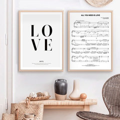 SET DE 2 CUADROS LOVE MUSIC - comprar online
