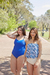 Entero Luana estampada azul - comprar online