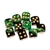 Set de Dados D6 - Negro y Verde Marmolados - comprar online