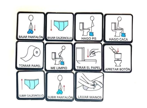Pictogramas Imantados - Rutina ir al baño Varón x 10
