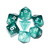 Set de dados turquesa con glitter - comprar online