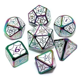 Set de Dados de Rol - Blanco y tornasol metálicos - comprar online