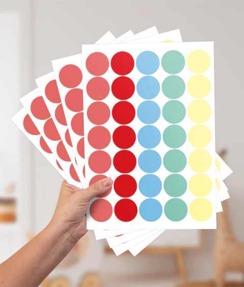 Adesivo de parede bolinhas coloridas