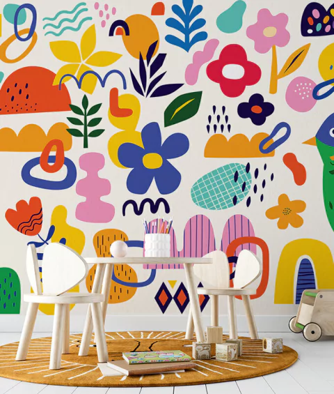 Painel de Parede Formas Abstratas Colorido PP0157