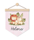 Flâmula Safari aquarela rosa com nome FLA019 - Decoração infantil | Loja Printme
