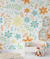 Painel de parede floral laranja e turquesa PP0156 - comprar online