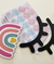 Kit fofura: Placa arco-íris e olhinhos + adesivos aquarela