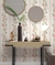Papel de parede Floral com listras
