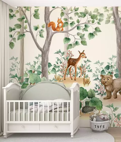 Painel de Parede Animais na Floresta