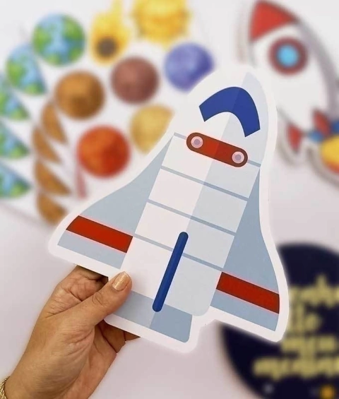 Placa decorativa Espaço nave PR0738 - comprar online