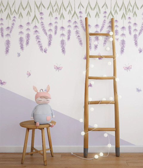 Adesivo Infantil Jardim de Lavandas - Folha 100x60cm - comprar online