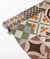 Papel de Parede Azulejo Mix Marrom - comprar online