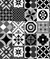 Papel de Parede Azulejo Mix Preto na internet