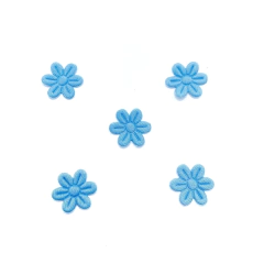 Aplique Florzinha Tecido Azul Bebê