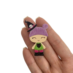 Aplique Bruxinha Corpinho Halloween Acrílico - 2 unidades - ApliqueMe | Apliques incríveis para seu artesanato!