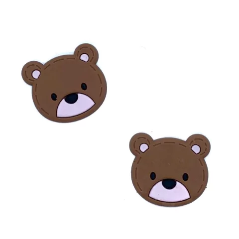 Aplique Ursinho Marrom E Rosa