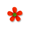 Aplique Flor de Tecido Laranja Grande