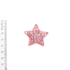 Aplique Estrela Arredondada Confete Rosa