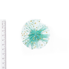 Aplique Frufru Tule Verde Água com Estrelinha