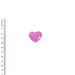 Aplique Coração Pequeno Rosa Brilho com Estrelinhas