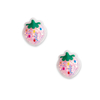 Aplique Morango Plástico com Estrelas Rosa Claro