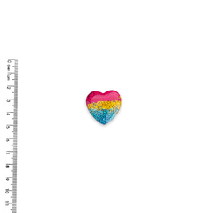 Aplique Coração Mesclado Brilho Pink Amarelo e Azul - 2 unidades - comprar online