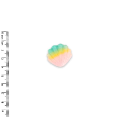 Aplique Concha do Mar Mesclado Verde Amarelo e Rosa - 2 unidades - comprar online