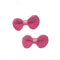 Aplique Lacinho Crochê Pequeno Rosa - 5 Unidades