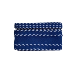 Kit Fita Sinimbu Decorada Azul Marinho Listrado Branco