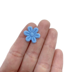 Aplique Florzinha Tecido Azul Bebê - 10 unidades - comprar online