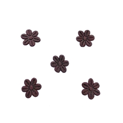 Aplique Florzinha Tecido Marrom