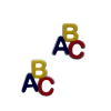 Aplique ABC Azul Amarelo Vermelho Acrílico 
