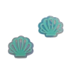 Aplique Concha do Mar Espelhada 3D Verde Água com Brilho - 2 unidades