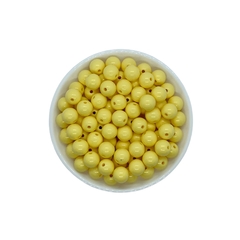 Miçanga Bolinha Amarelo Claro (10mm)