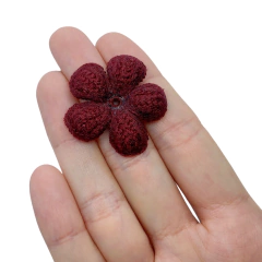 Aplique Flor Tricot Bordô - 2 unidades - comprar online