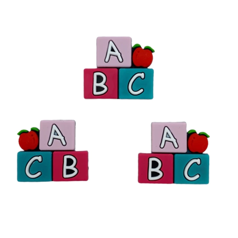 Aplique Bloquinho ABC Maça Emborrachado - 2 unidades