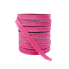 Fita Gorgurão Pespontada Melaço Rosa com Branco 2801 (10mm)
