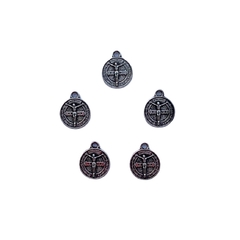 Pingente Medalha Jesus e São Bento Alto Relevo Prateada (14mm) - 5 unidades - comprar online