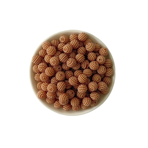 Pérola Craquelada Marrom Cintilante (10mm)