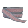 Fita Lãzinha Rosa Claro Borda Cinza Cor 2 (38mm)