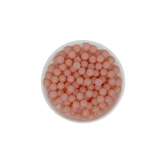 Miçanga Bolinha Transparente Salmão (8mm)