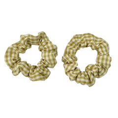 Scrunchie Xadrez Bege - 2 unidades