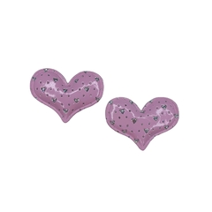 Aplique Coração Verniz Rosa Claro com Coração Glitter